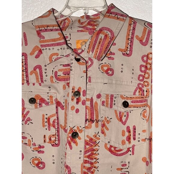NWT Ruby Red Women's Jacket Size Large Cropped  Aztec Button Front Pocket - Picture 3 of 16